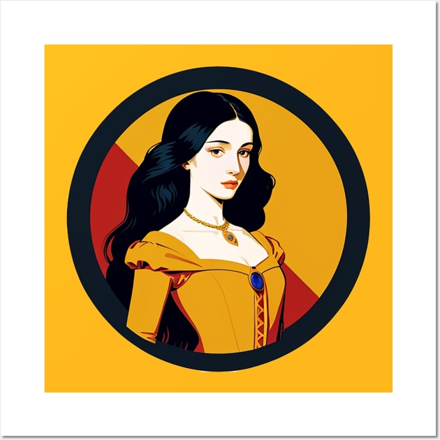 Renaissance Woman in a Yellow Dress Wall Art by CursedContent